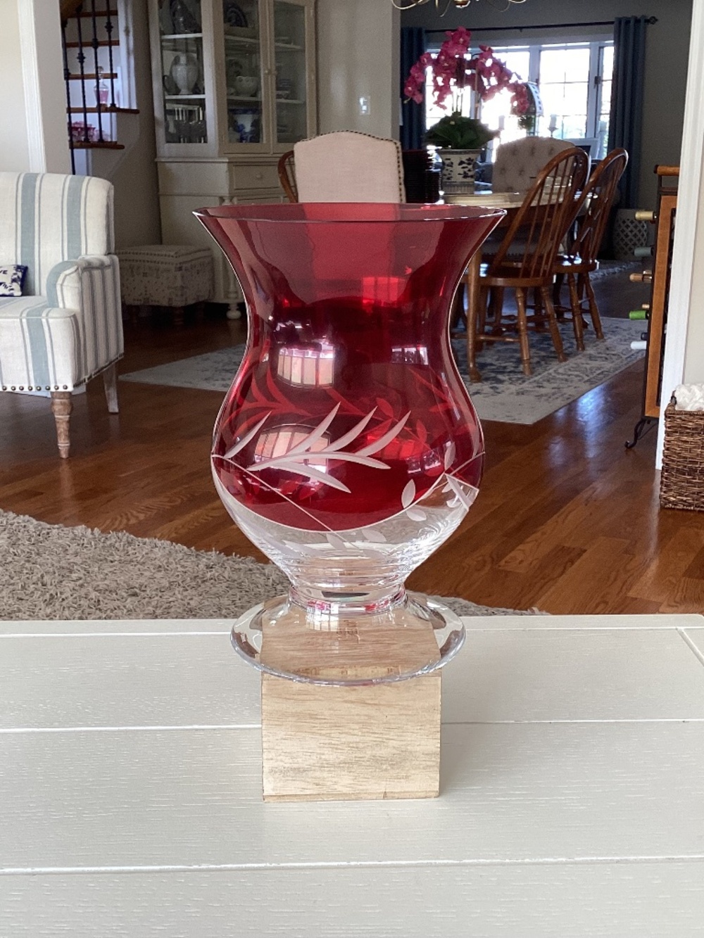 Lenox Crimson Hurricane Pedestal Vase